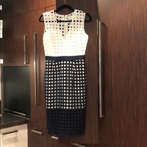 Navy and white colorblock Yumi Kim dress